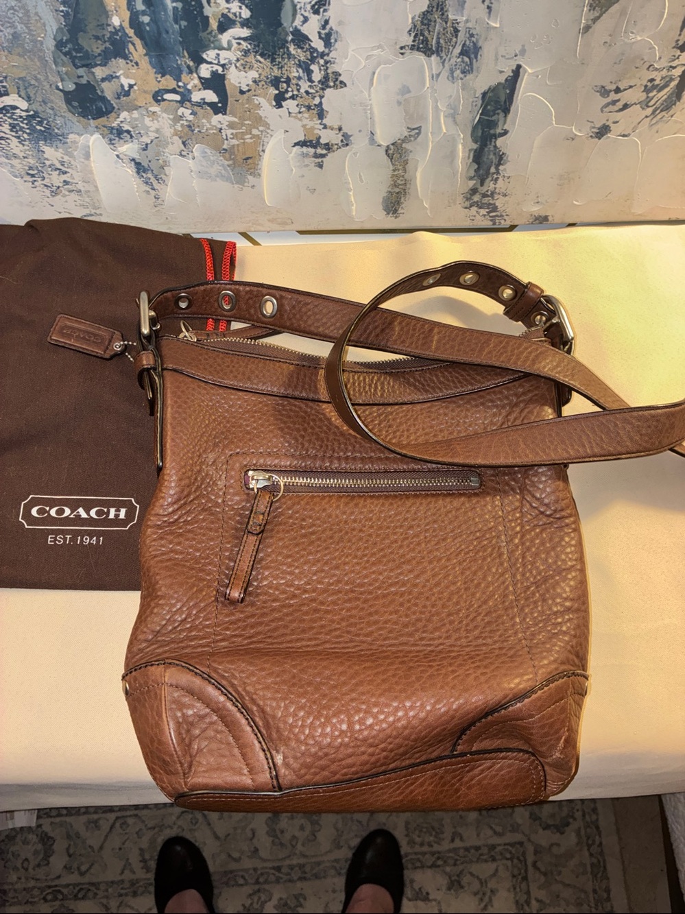 Genuine Coach Dark Brown Leather HOBO Bag Coach Dust bag included
Y2 K 2008 - Picture 13 of 17